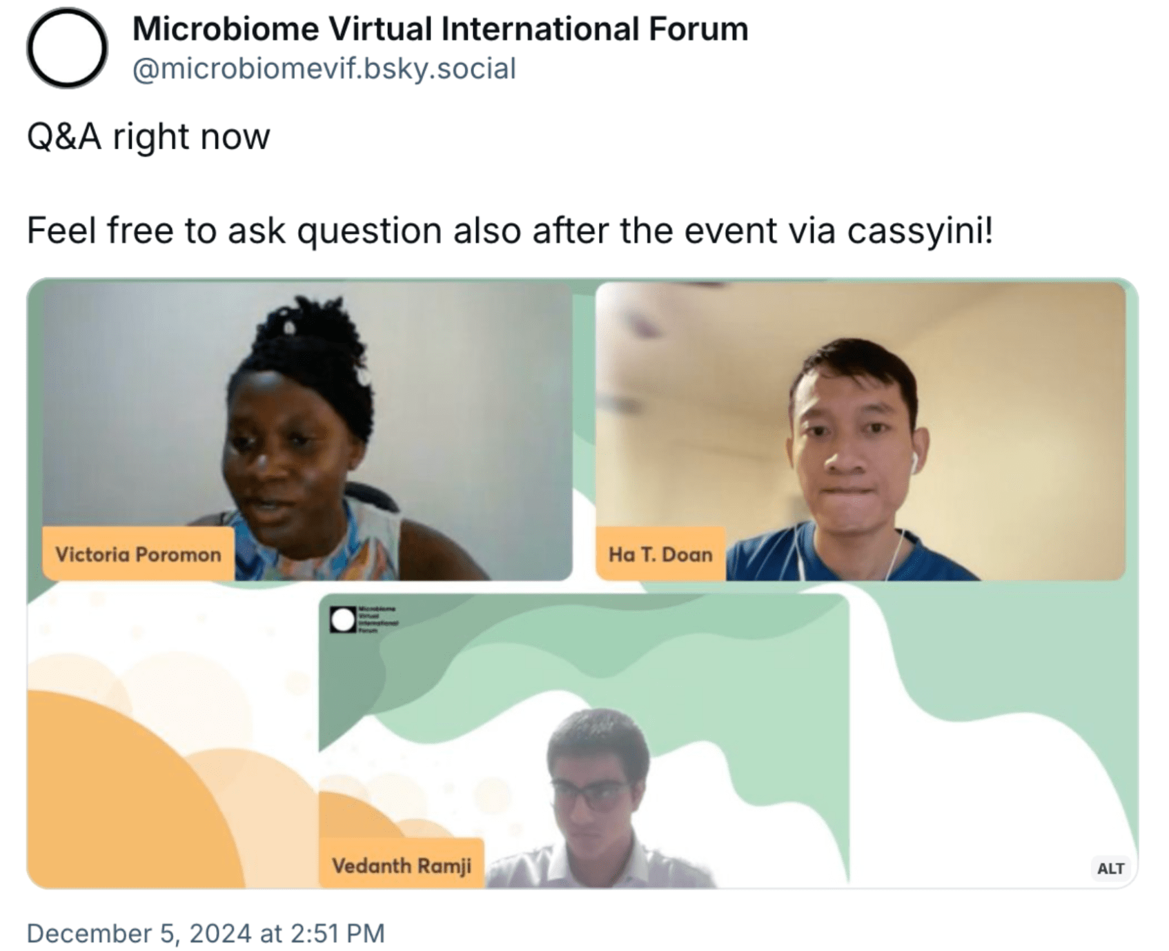 A proud-mentor moment when Victoria Poromon masterfully ran the Q&A at MVIF 34